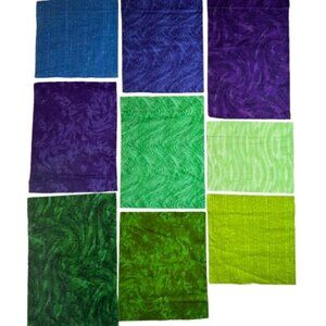 Flannel Quilt Fabric Samples Blues Purples Green David Textiles #2444